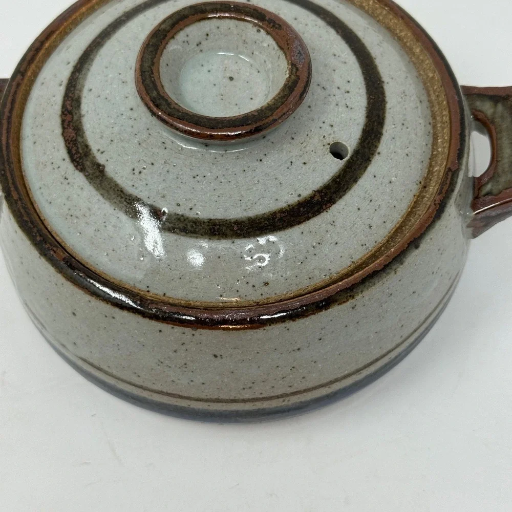 Handmade Ceramic Casserole Pot with Lid Rustic Stoneware Kitchenware‎ Farmhouse